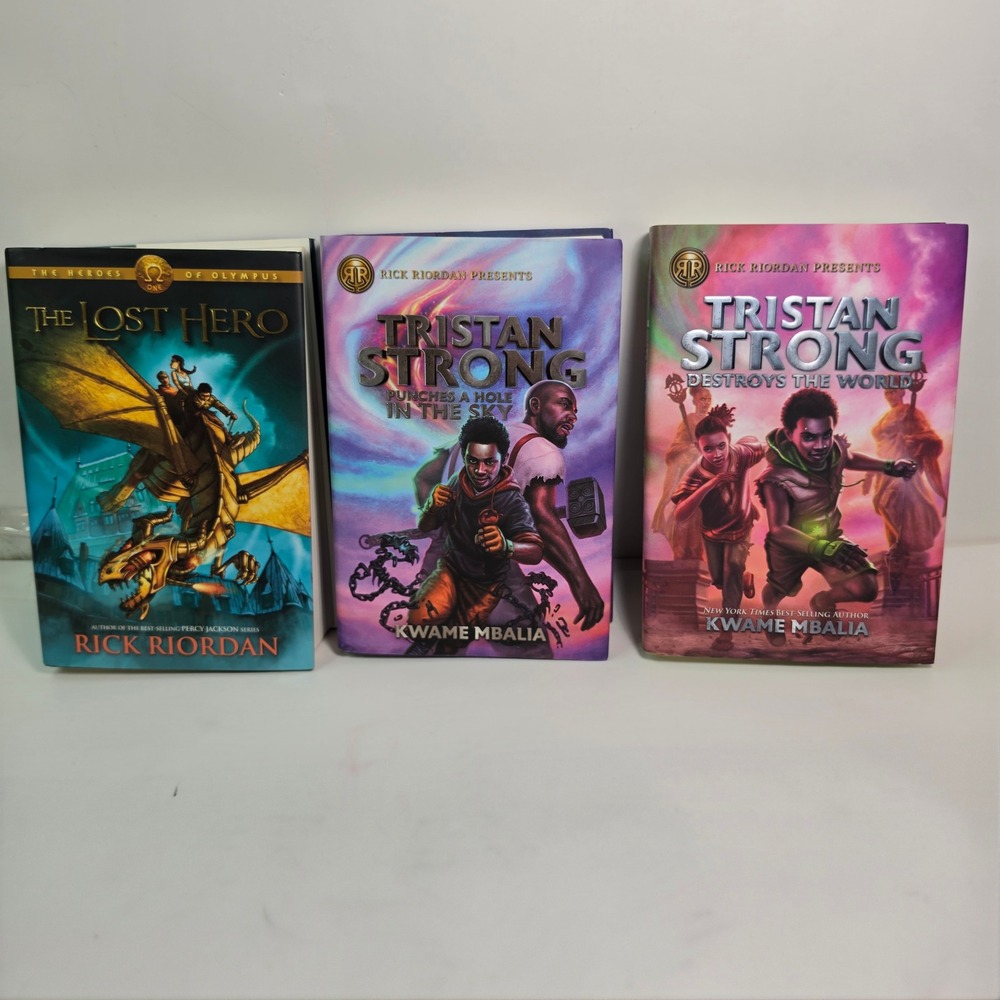 Rick Riordan The Lost Hero Tristan Strong Book Lot 3 Hardcovers Kwame Mbalia